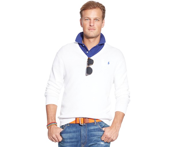 Polo Ralph Lauren Big And Tall Pima Cotton V-Neck Sweater